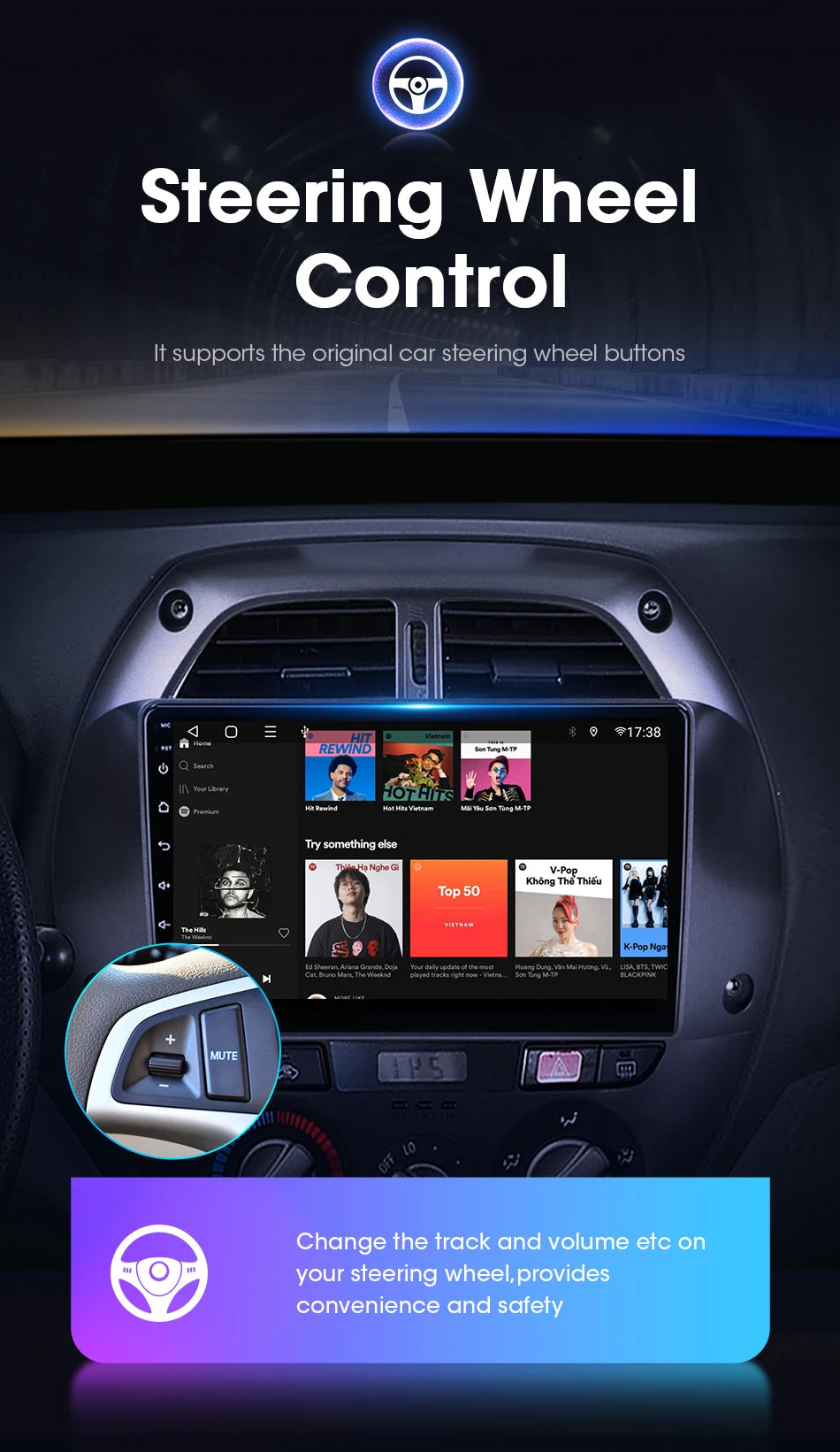 9” 2 Din Android car radio for Toyota RAV4 2001–2006