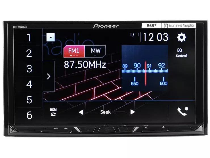 Pioneer SPH-DA230DAB 6.8" Double DIN Car Stereo, Black