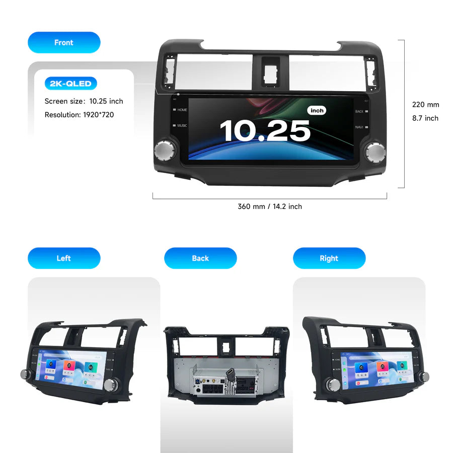 Dasaita 10.25" Autoradio per Toyota 4Runner 2010-2019 con CarPlay e Android Auto 