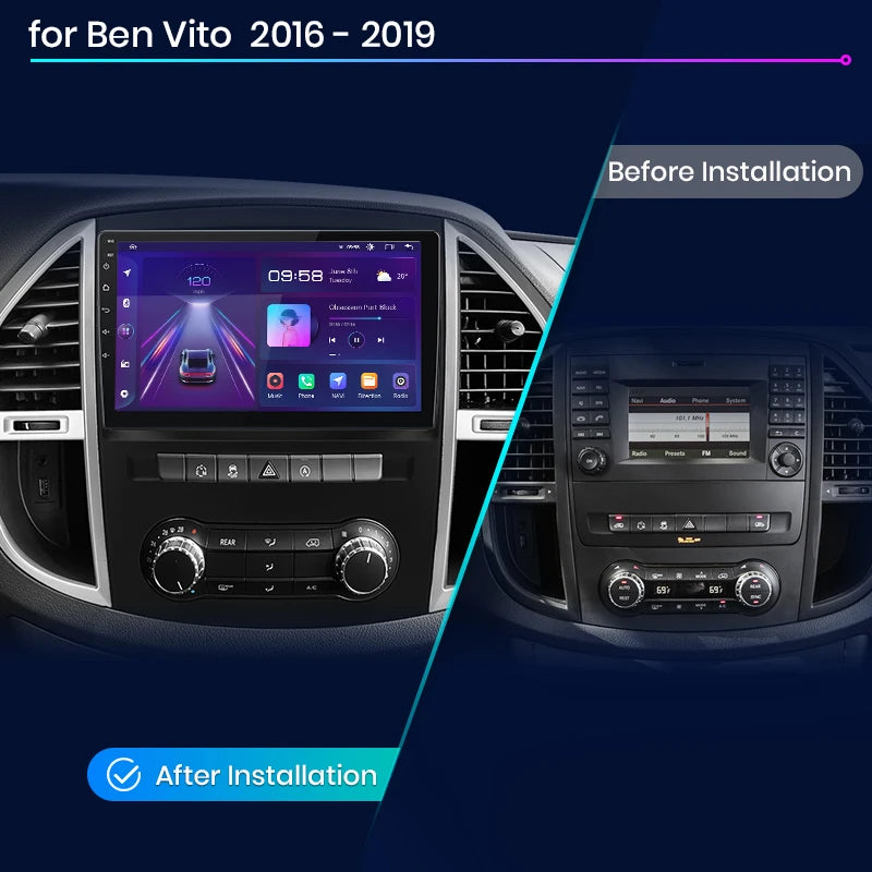 Autoradio 10.1” 2 DIN Android para Mercedes Benz Vito W447