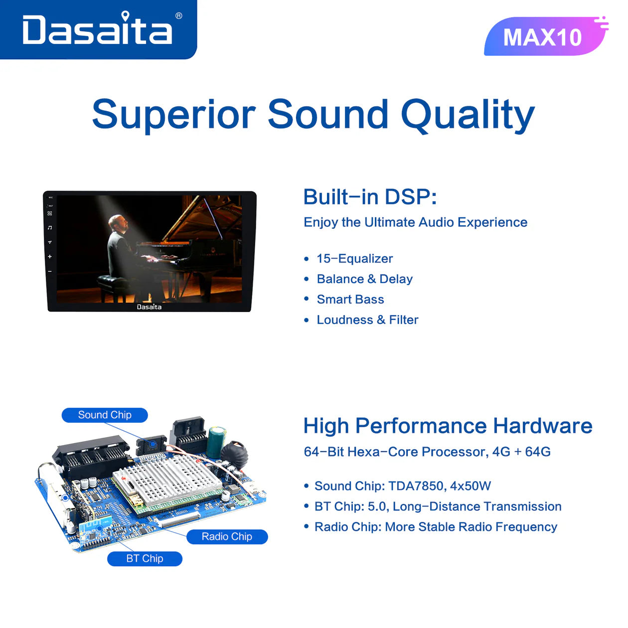 Dasaita MAX11 9" Autoradio per Toyota Corolla 2007-2013 con CarPlay e Android Auto 