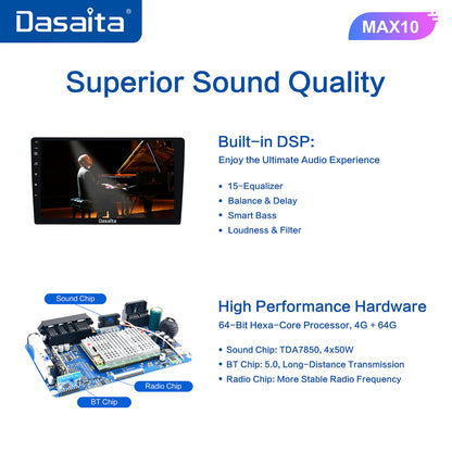 Dasaita MAX11 9" Autoradio per Toyota Corolla 2007-2013 con CarPlay e Android Auto 