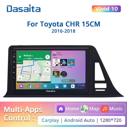 Dasaita 9" QLED con GPS para Toyota CHR 2016-2020 | Carplay y Android Auto Inalámbrico