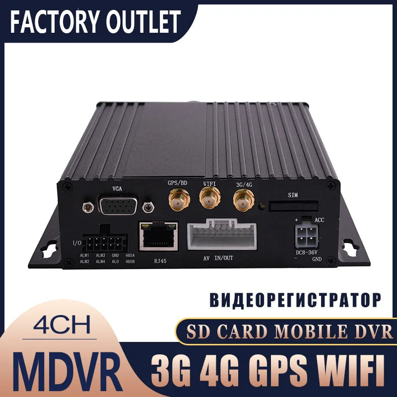 DVR 4CH 1080P GPS WIFI 7" LCD per camion, furgoni e autobus