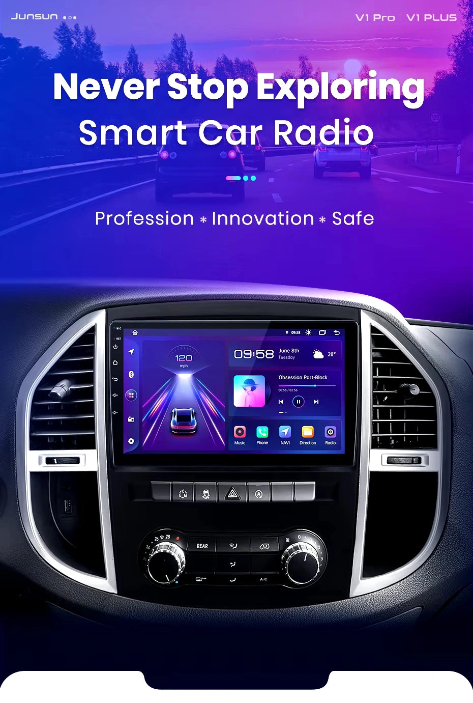 Autoradio 10.1” 2 DIN Android para Mercedes Benz Vito W447