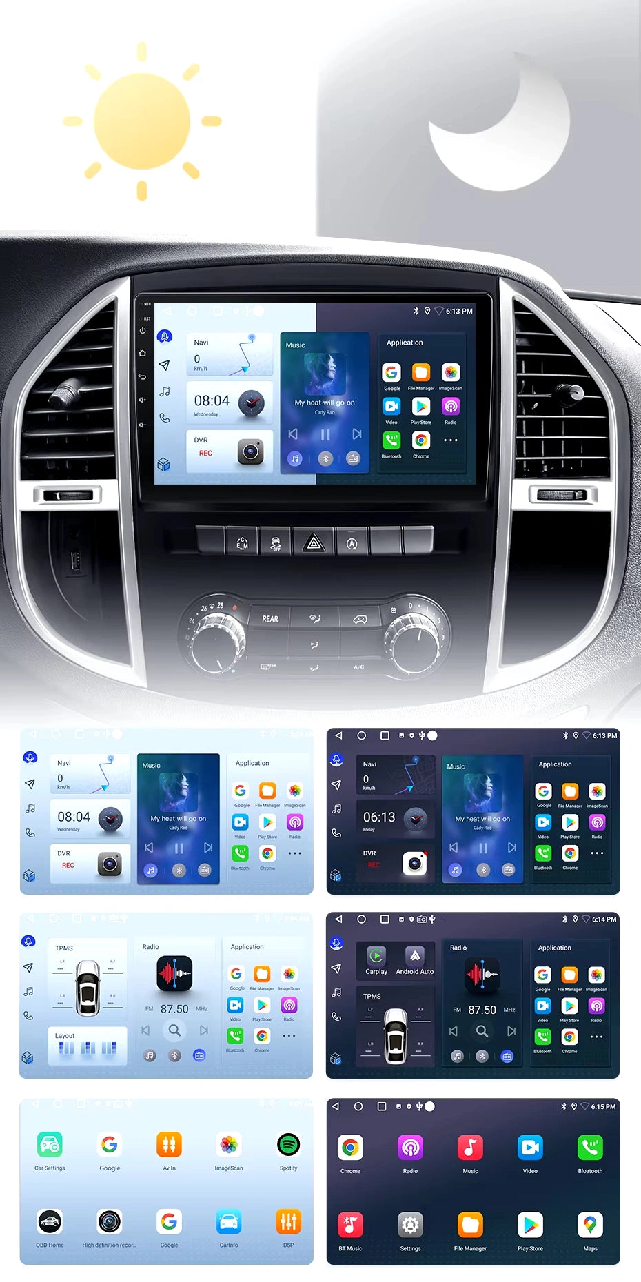 Autoradio 10.1” 2 DIN Android para Mercedes Benz Vito W447