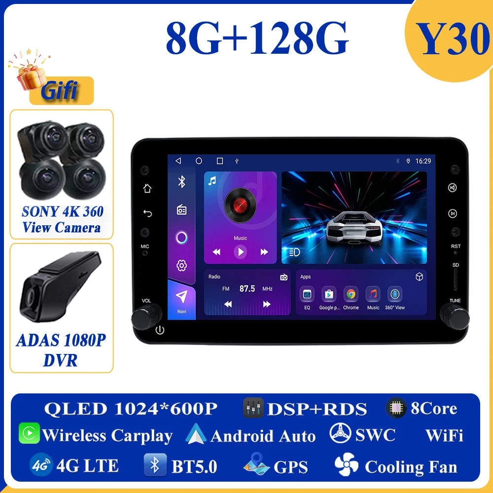 Android 13 7" 1DIN Car Stereo for Alfa Romeo Spider/159/Brera 159 Sportwagon - CarPlay, GPS &amp; More