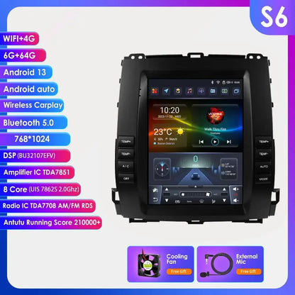 Autoradio Android 13 da 9,7" Double Din per Land Cruiser Prado 120 / Lexus GX470 2002-2009
