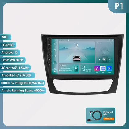 Autoradio Android 12, 9" para Mercedes E-class 2002-2009