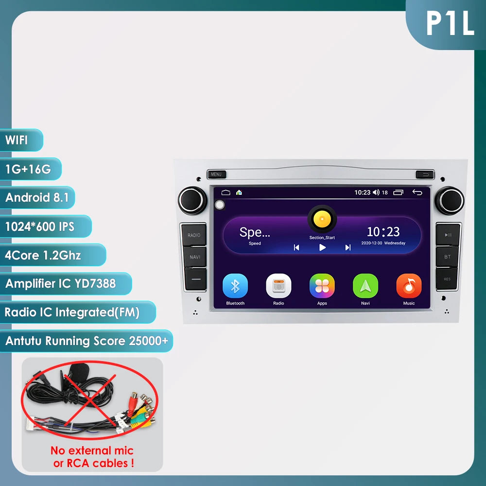 Autoradio da 7" per Opel Astra H/J 2004-2010 Corsa C/D 2004-2013
