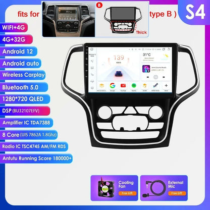 Hizpo 10.1" 2DIN CarPlay Android 13 per Jeep Grand Cherokee 2014-2022