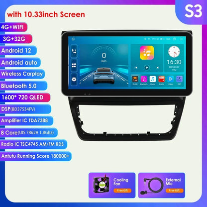 Autoradio 10.1" 2 Din para Skoda Yeti 2009-2014 con CarPlay y Android Auto