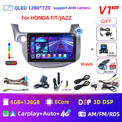 Car radio Honda Fit Jazz 2008-2013 10" Android 12 Double Din