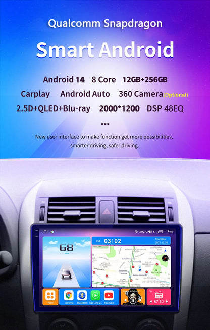 Autoradio Android 14 con CarPlay 9" 2Din per Volvo S60/V60 2011-2020