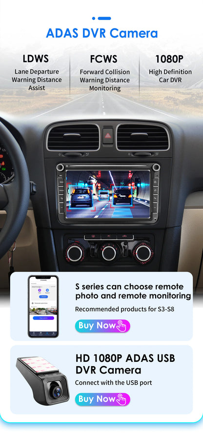 Car radio 8" Android 13 for VW Golf, Passat B7, Polo, Tiguan