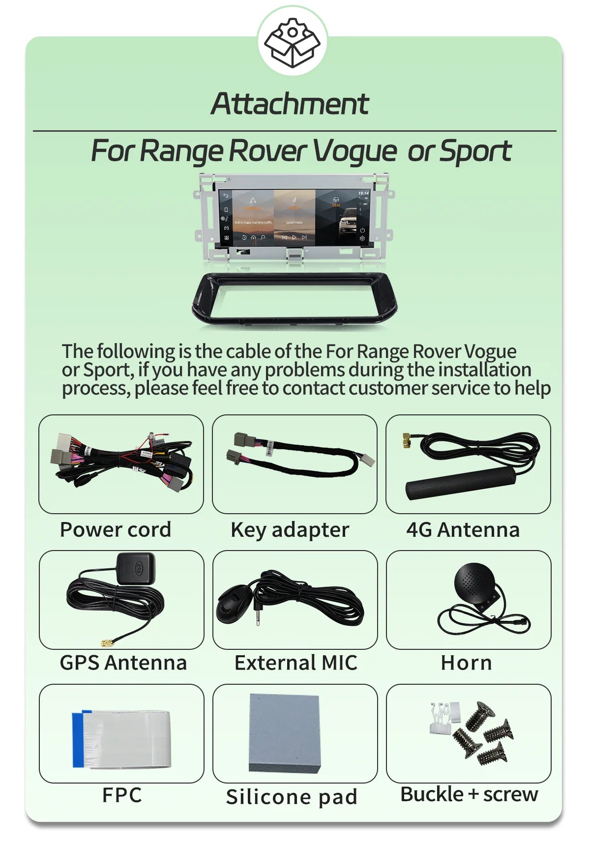 Android 13 10.25" 1 Din car radio for Range Rover Vogue/Sport 2013-2017
