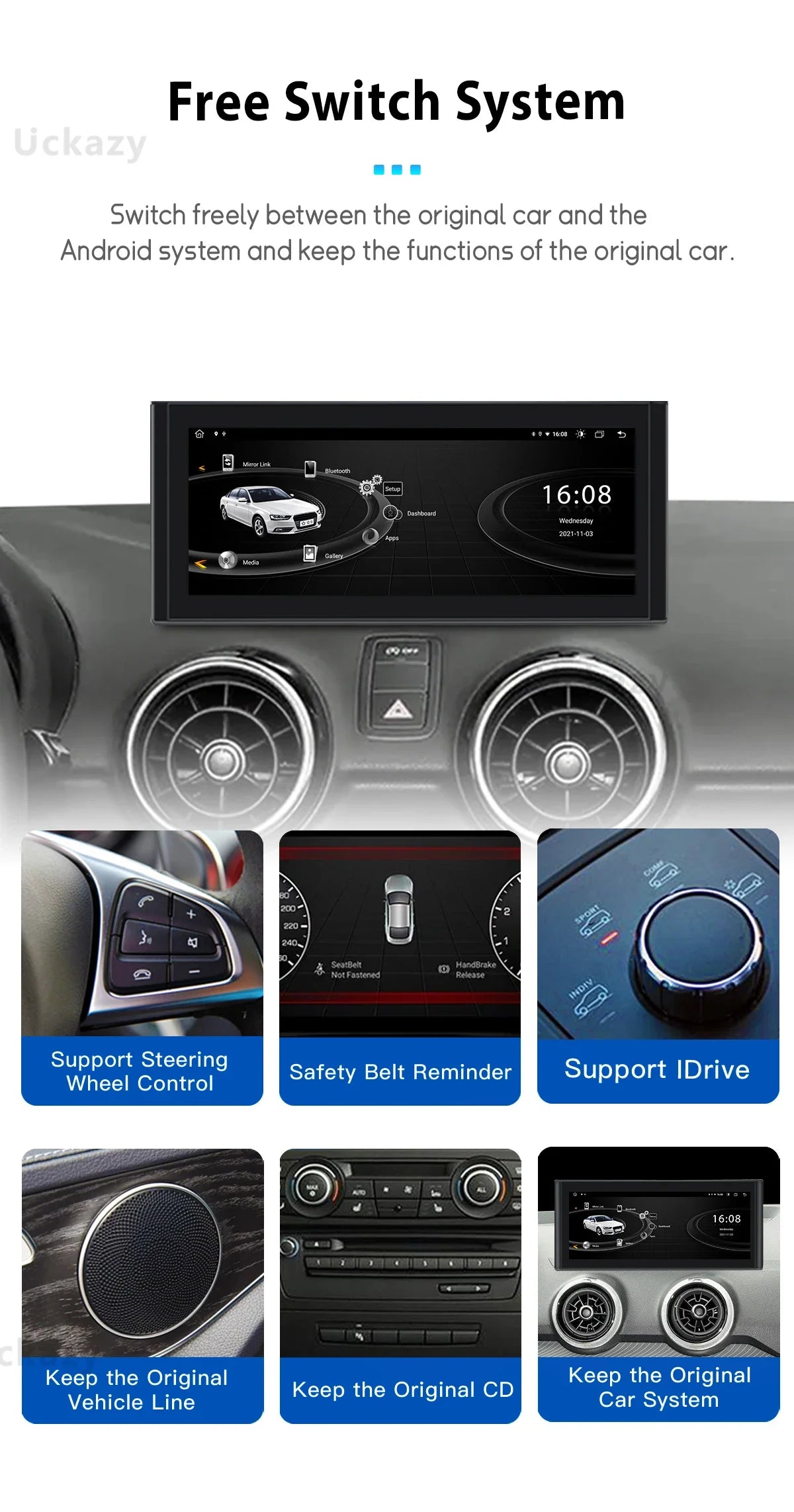 CarPlay Android 13 de 10.25" para Audi A1 2012-2018