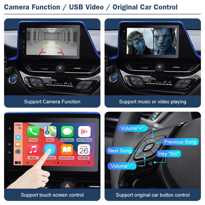 Wireless Android Auto CarPlay Adapter for Toyota Prius, C-HR, Avalon and more