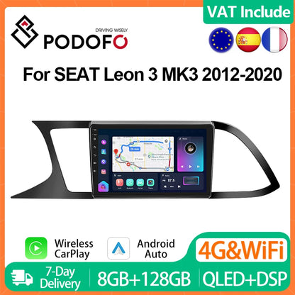 9" CarPlay Android Auto Radio for Seat Leon 2012-2020