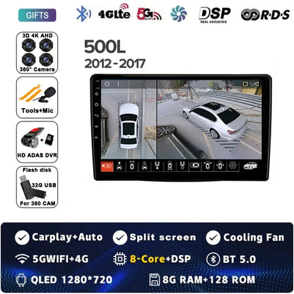 10.1" 2DIN Car Stereo for Fiat 500L/Egea/Doblo 2012-2017
