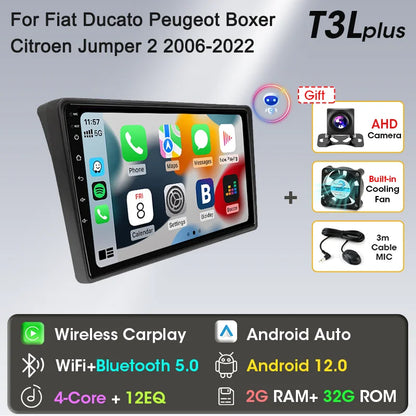 Autoradio 9" 2DIN Android per Fiat Ducato 2006-2022