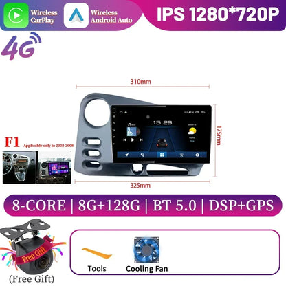 9" Android 14 CarPlay for Toyota Matrix 2003-2008 and Pontiac Vibe 2003-2004