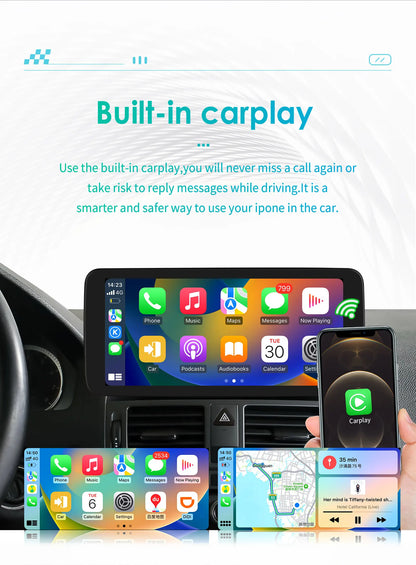Autoradio 10.25" 2 Din Android CarPlay per Mercedes-Benz Classe C W204 S204 2008-2010