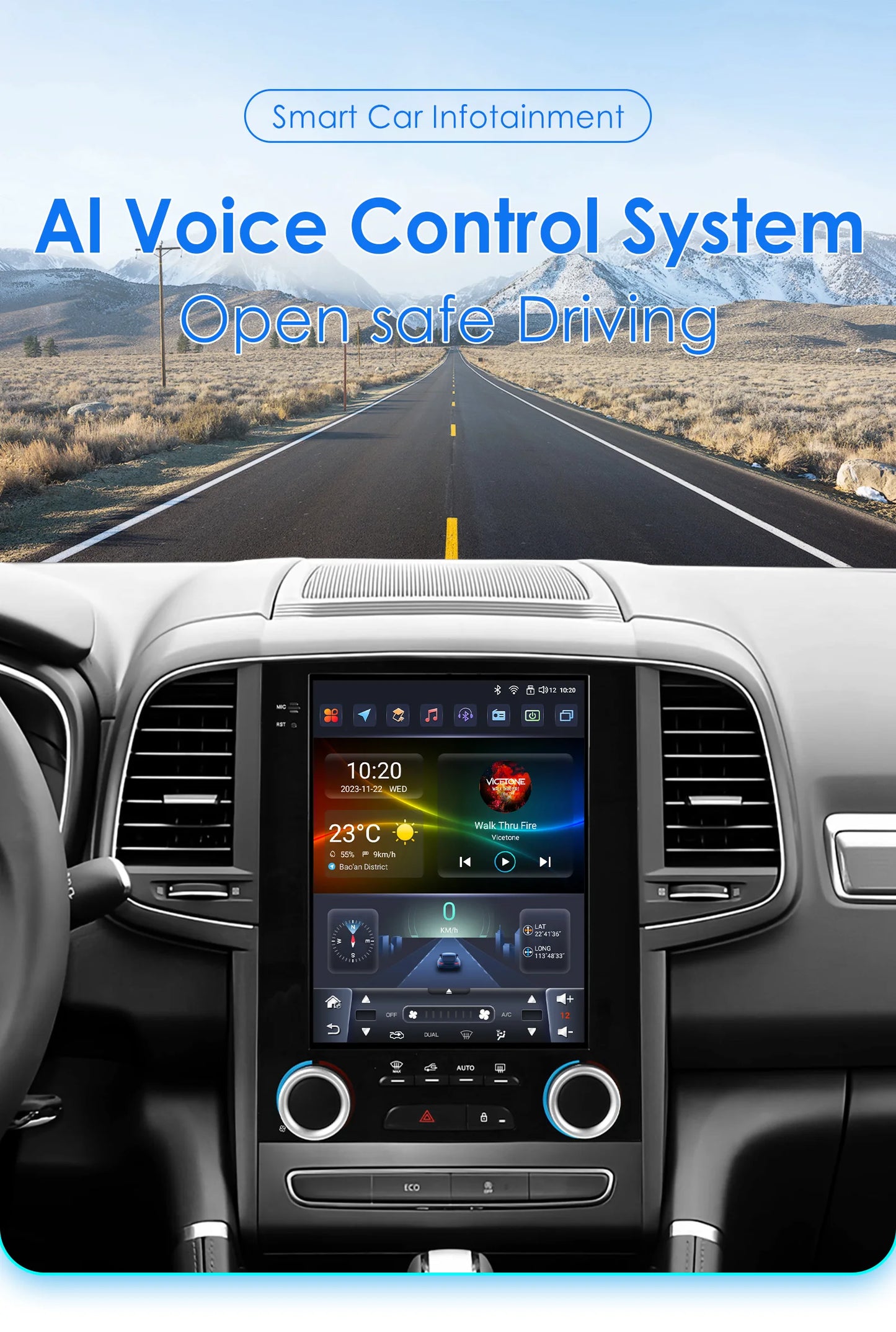 Autoradio Android 13 da 9,7" con doppio DIN per Renault Megane 4/Koleos/Samsung SM6/Talisman 2017-2019