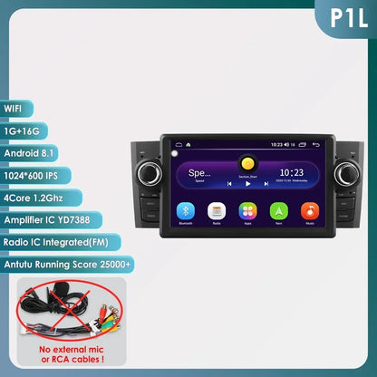 CarPlay e Android Auto 7" per Fiat Grande Punto 2007-2012