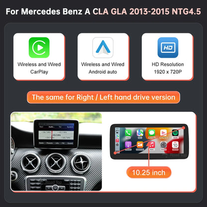 Schermo multimediale One Din da 10,25" per Mercedes-Benz AB CLASS 2013-2015