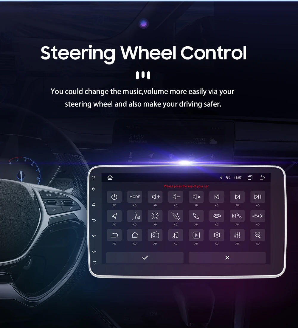 Autoradio 10.1" 1DIN Android Auto con GPS Universal AutoRadioCanario