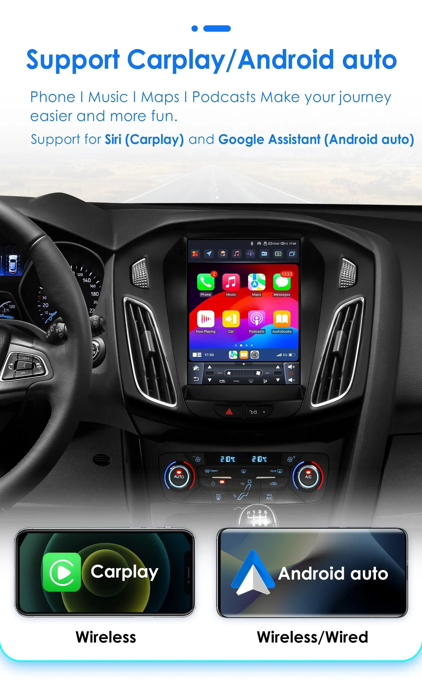 Autoradio 9.7" 2Din Android 13 para Ford Focus 2011-2019