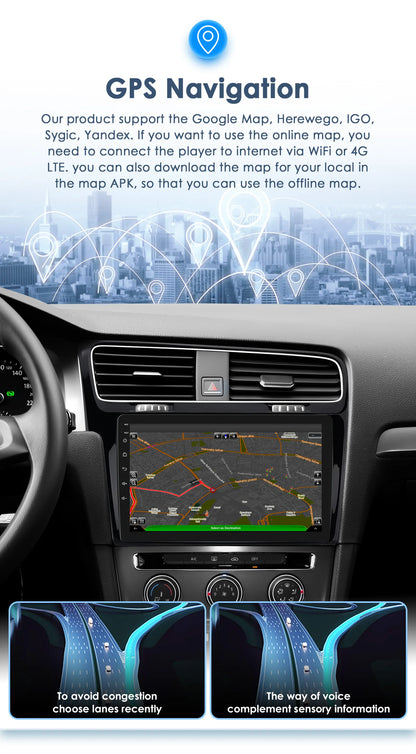 Android 10.1" 2DIN Radio per Volkswagen VW Golf 7 2013-2017 con GPS e CarPlay