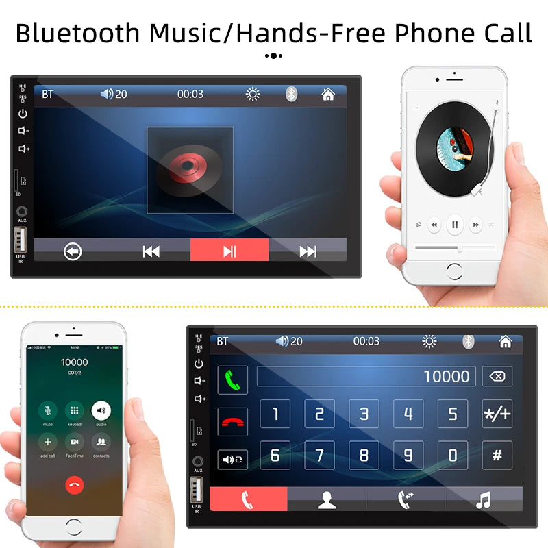 Autoradio 7" 2DIN con Bluetooth y Radio FM para Todos los Modelos AutoRadioCanario