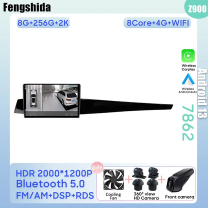 Autoradio Android 10.2" 1 Din para Renault Latitude y Renault Laguna - CarPlay, 5G Wifi, Mirror Link