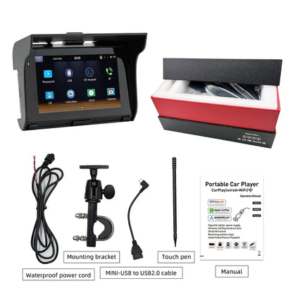 CarPlay 5" IP65 para Moto – Pantalla Resistente y Conectividad Total