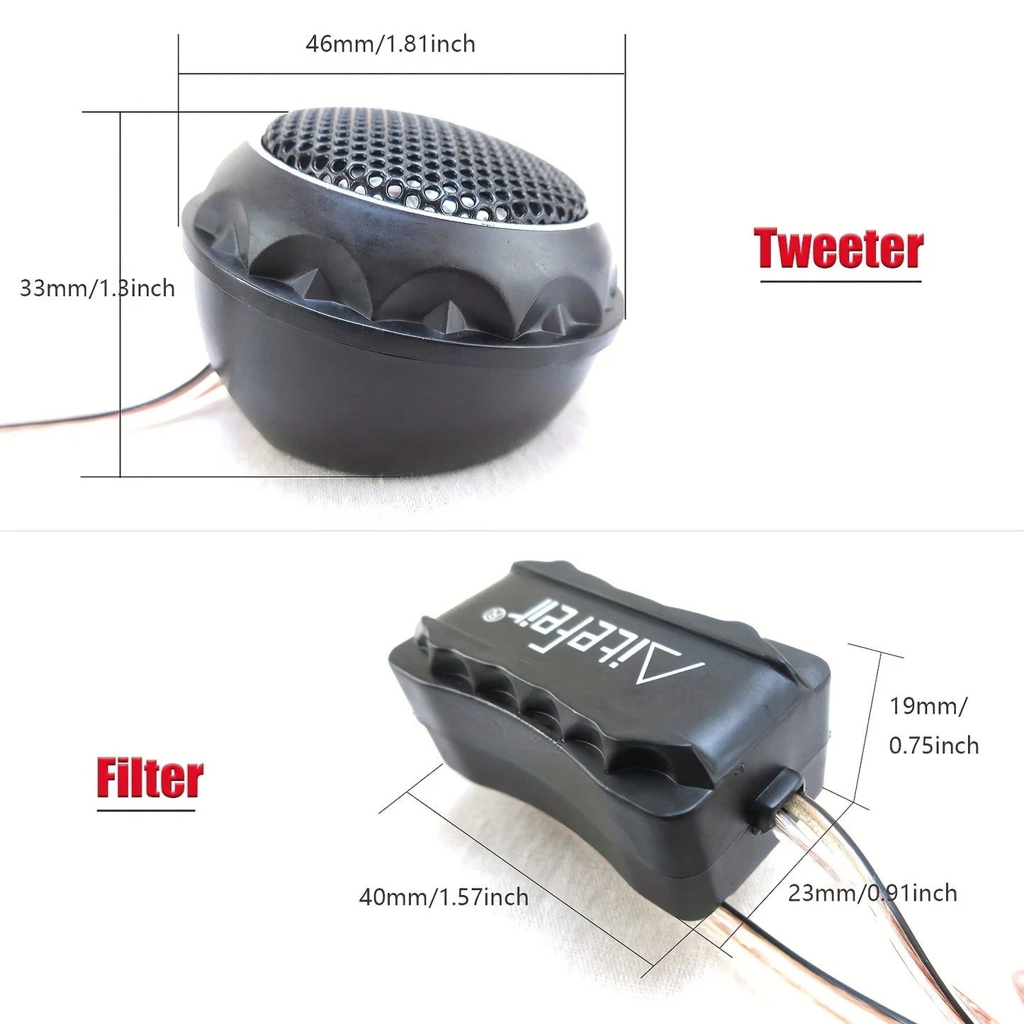 Tweeters de 1.97” para coche, 280W sonido HiFi Universal