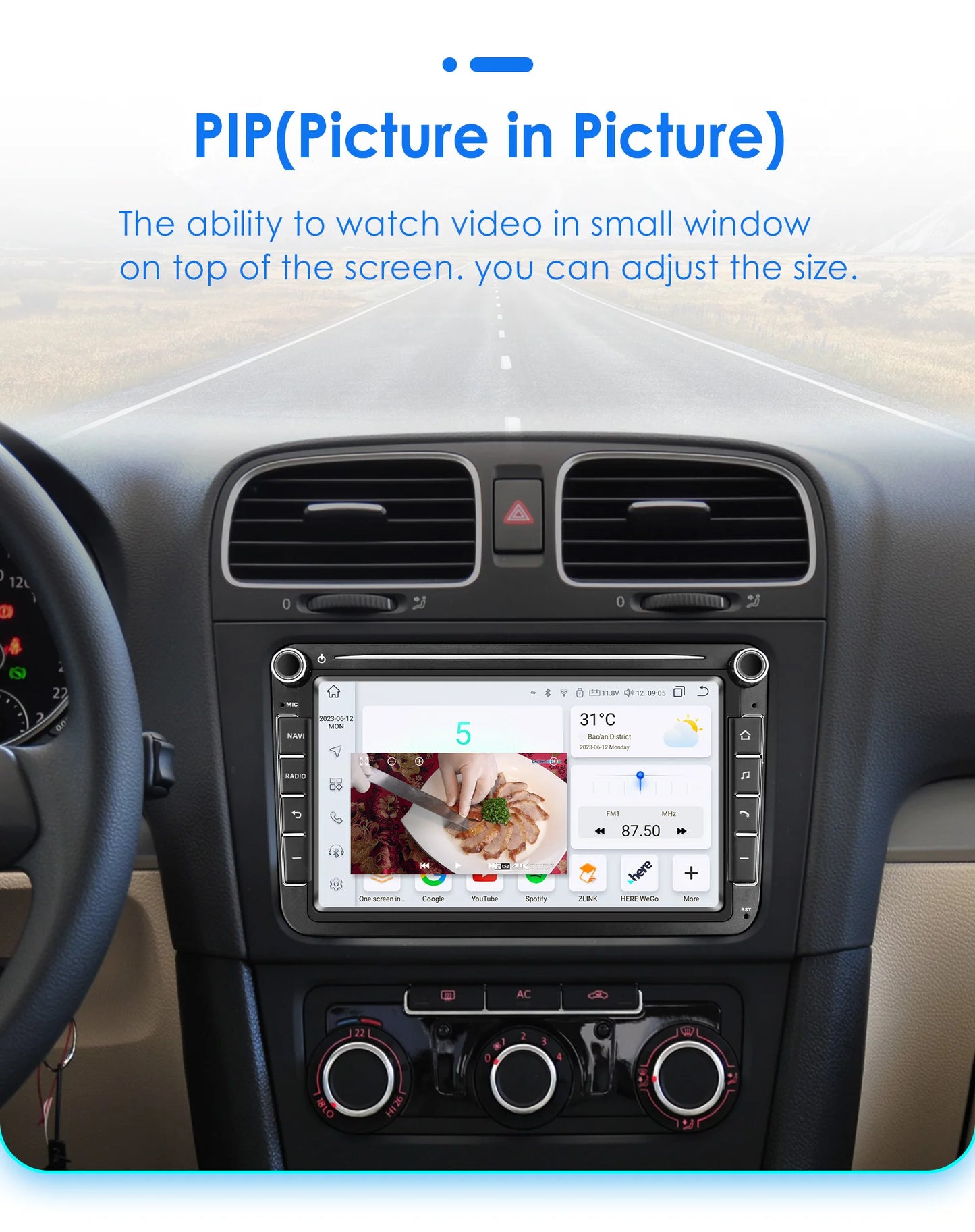 Car radio 8" Android 13 for VW Golf, Passat B7, Polo, Tiguan