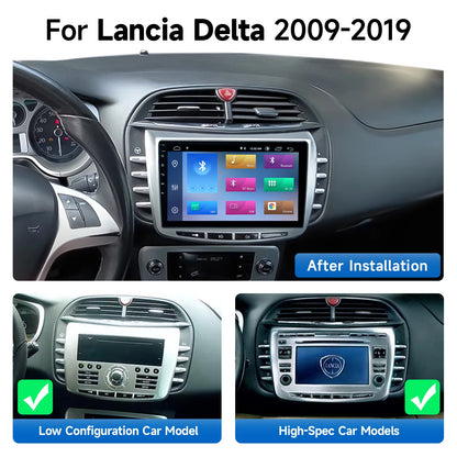 Car radio 9" 1DIN Android 14 for Lancia Delta 2009-2019