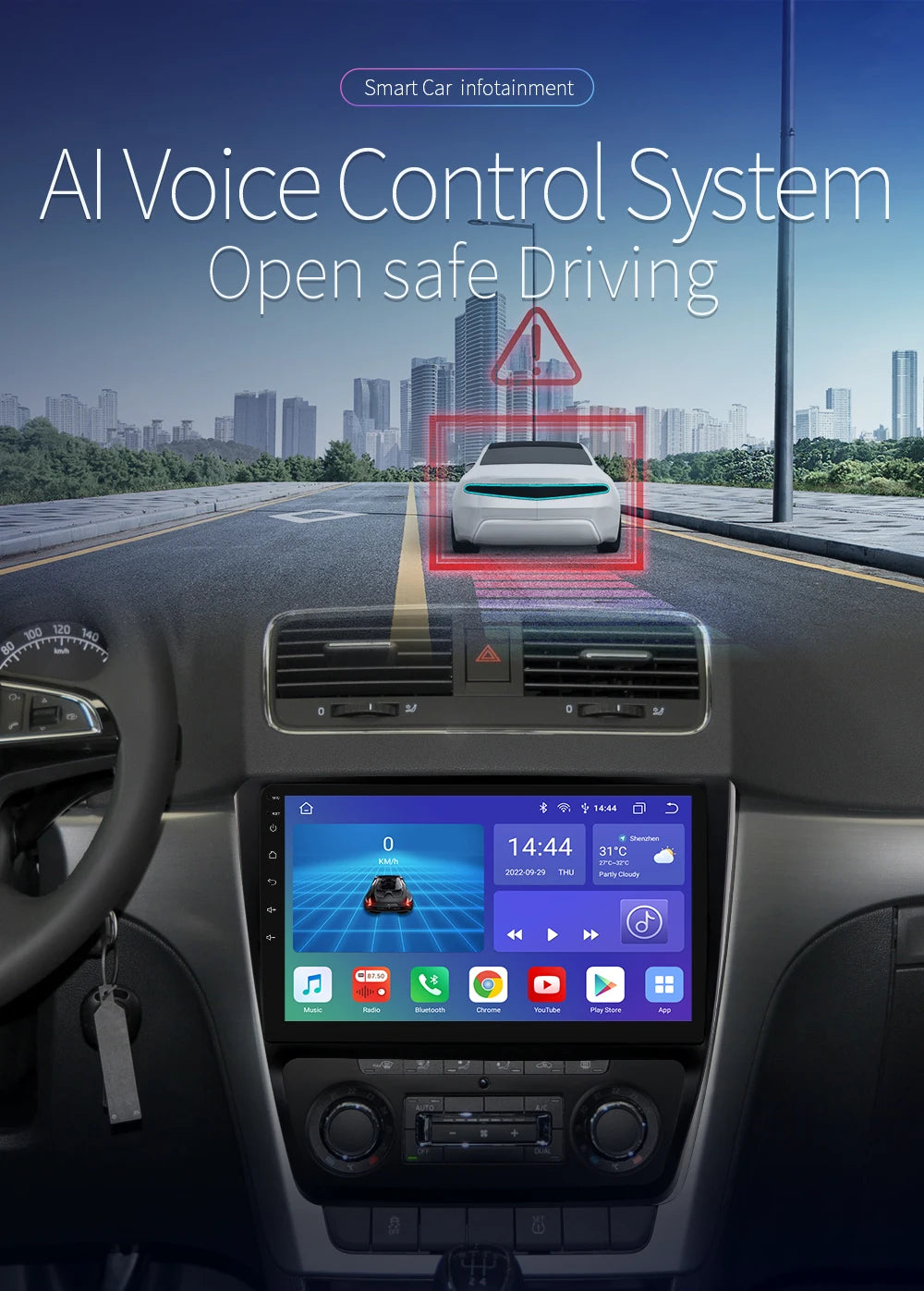 Autoradio 10.1" 2DIN para Skoda Yeti 2009-2014 con CarPlay y Android Auto