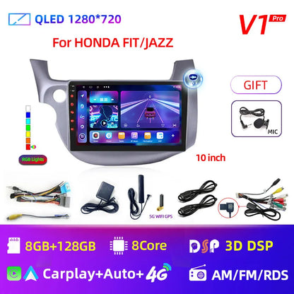 Car radio Honda Fit Jazz 2008-2013 10" Android 12 Double Din