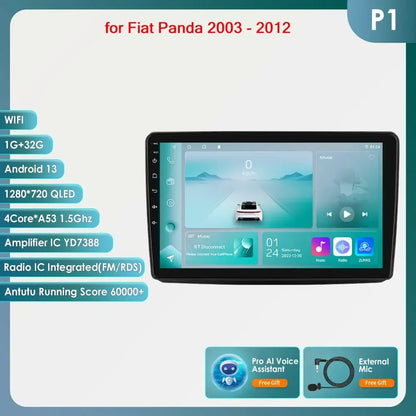 Autoradio GPS Android CarPlay da 9" per Fiat Panda 2003-2012