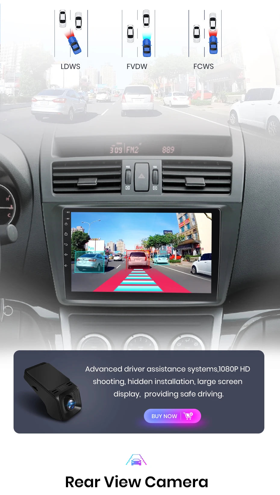 Car radio 9" 2DIN Android 12 for Mazda 6 2007-2012