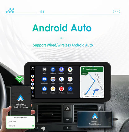 Autoradio 10.25" 2 Din Android CarPlay per Mercedes-Benz Classe C W204 S204 2008-2010