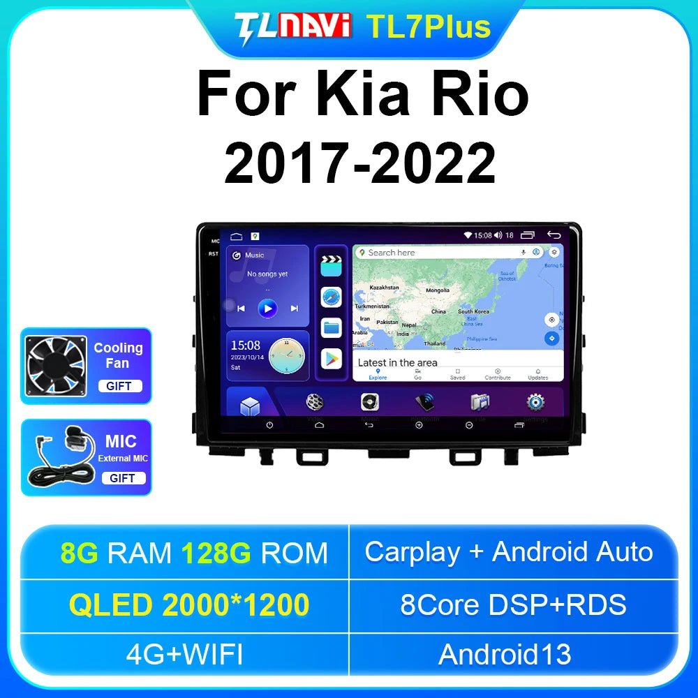 Autoradio stereo Android Auto da 9" per Kia Rio 2017-2022