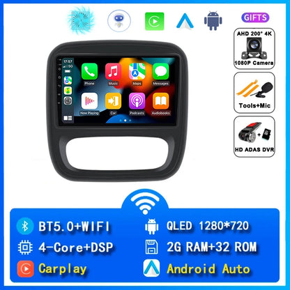 Autoradio Android 14 da 9" con CarPlay per Renault Trafic 3 2014-2021, Opel Vivaro B, 2014-2018