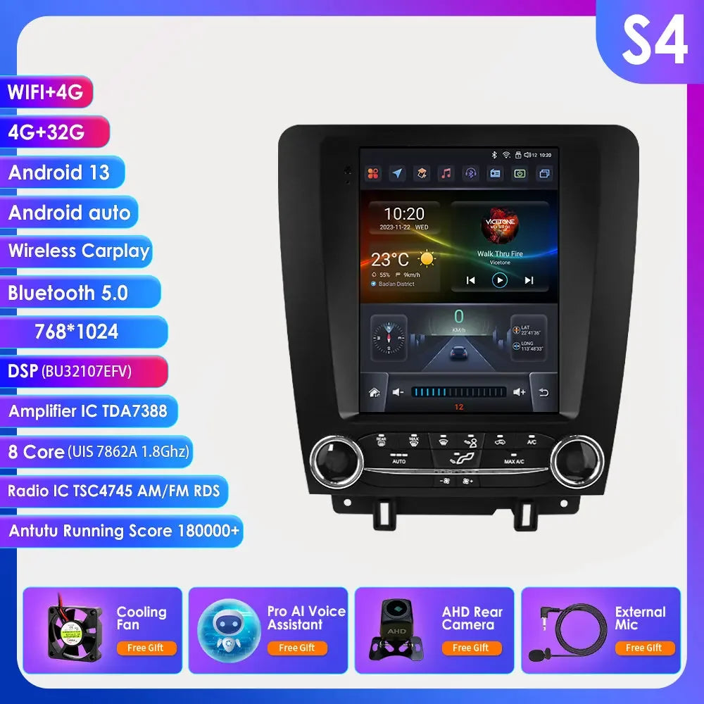 Autoradio Android 13 da 9,7" per Ford Mustang 2010-2014 - CarPlay, GPS, 4G, 8Core