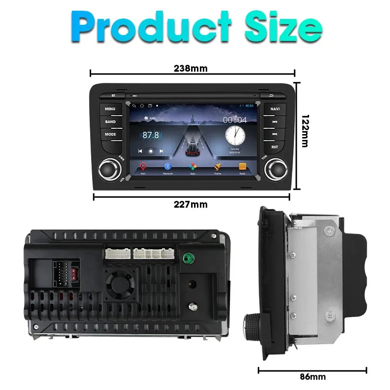 A3 Navigator: Radio 7" Android CarPlay AutoRadioCanario