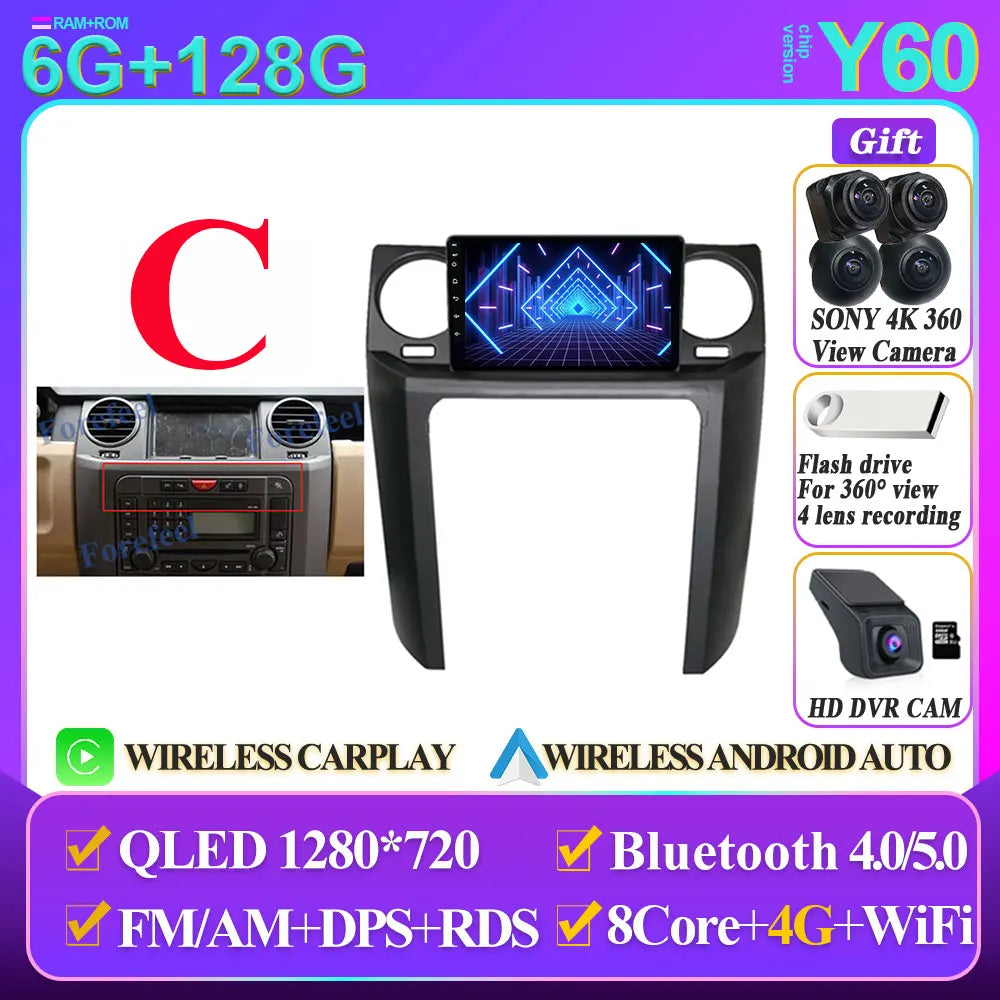 Land Rover Discovery 9" Smart Stereo Android 14, 2004-2009