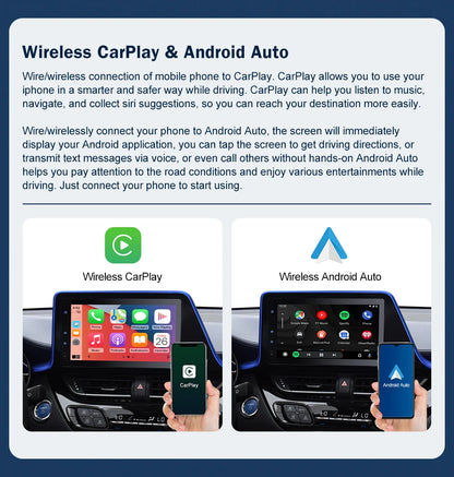 Wireless Android Auto CarPlay Adapter for Toyota Prius, C-HR, Avalon and more